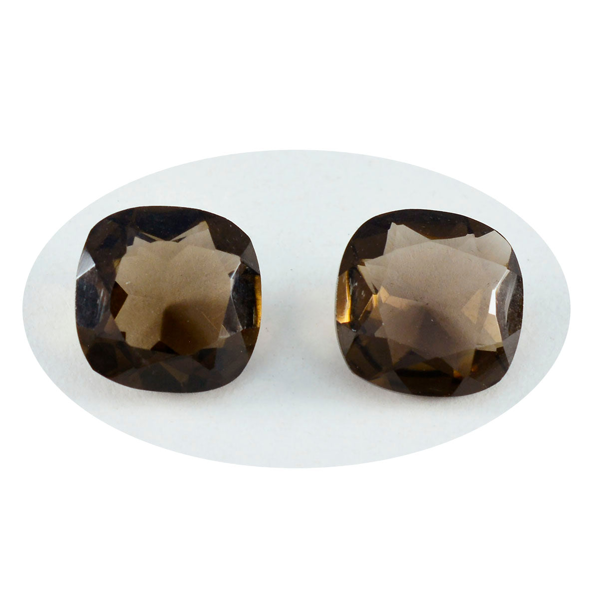 Riyogems 1PC Echt Bruin Rookkwarts Facet 10x10 mm Kussenvorm knappe Kwaliteit Edelstenen