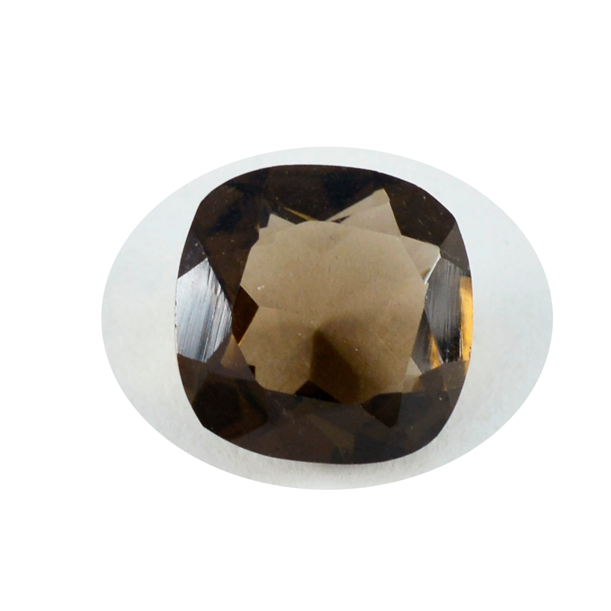 Riyogems 1PC Genuine Brown Smoky Quartz Faceted 14x14 mm Cushion Shape pretty Quality Loose Gems