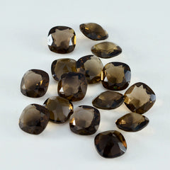 Riyogems 1PC Real Brown Smoky Quartz Faceted 4x4 mm Cushion Shape A1 Quality Gemstone