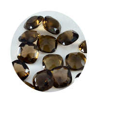 Riyogems 1PC Genuine Brown Smoky Quartz Faceted 5x5 mm Cushion Shape Good Quality Loose Gem