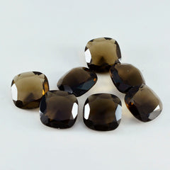 Riyogems 1PC Natural Brown Smoky Quartz Faceted 6x6 mm Cushion Shape Nice Quality Loose Gems