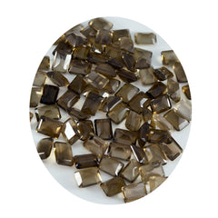 Riyogems, 1 pieza, cuarzo ahumado marrón real facetado, 3x5mm, forma octágono, piedra preciosa suelta de calidad encantadora
