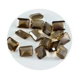 Riyogems 1PC Genuine Brown Smoky Quartz Faceted 4x6 mm Octagon Shape handsome Quality Gem