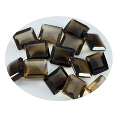 Riyogems 1PC Natural Brown Smoky Quartz Faceted 5x7 mm Octagon Shape great Quality Gems