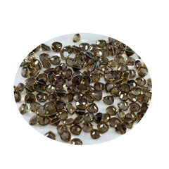 Riyogems 1PC Genuine Brown Smoky Quartz Faceted 4x4 mm Heart Shape amazing Quality Gems