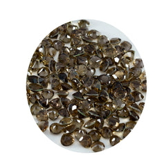 Riyogems 1pc quartz fumé brun naturel à facettes 5x5mm forme de coeur jolie pierre de qualité