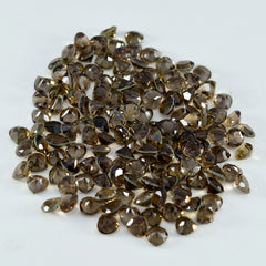 Riyogems 1PC Natural Brown Smoky Quartz Faceted 5X5 mm Heart Shape cute Quality Stone