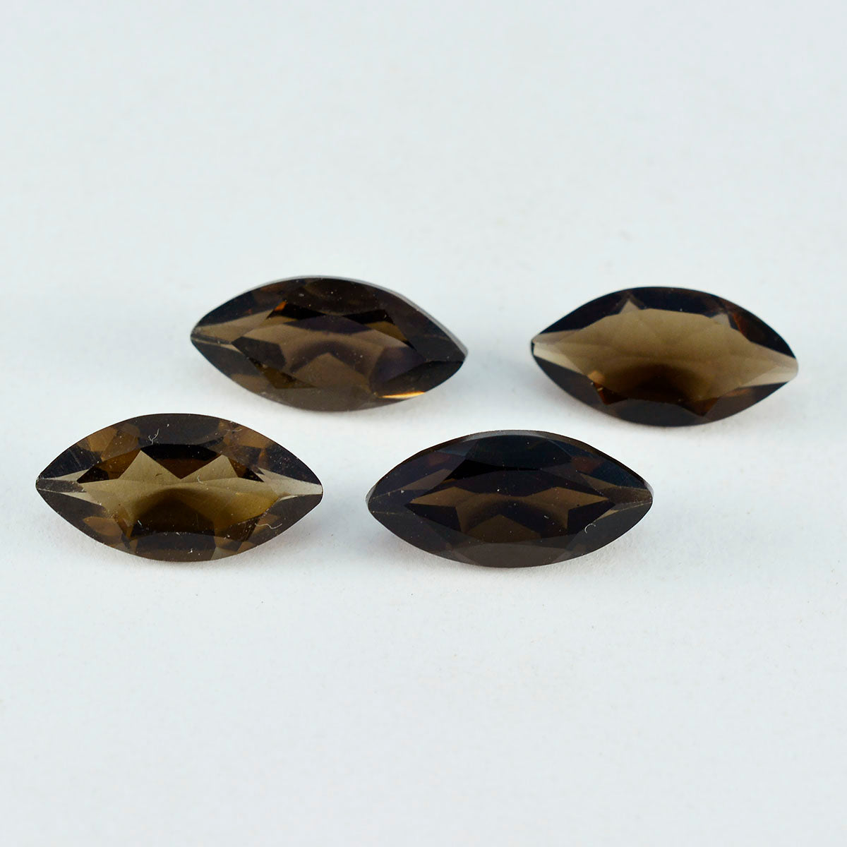 riyogems 1 pieza de cuarzo ahumado marrón real facetado 10x20 mm forma marquesa piedra preciosa suelta de buena calidad