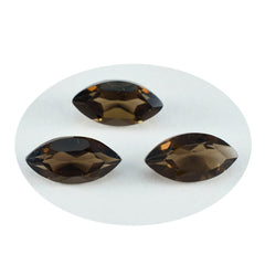Riyogems 1PC Natural Brown Smoky Quartz Faceted 6x12 mm Marquise Shape beautiful Quality Gemstone