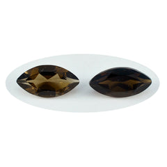 riyogems 1 st äkta brun rökkvarts fasetterad 7x14 mm markis form attraktiv kvalitet lös pärla