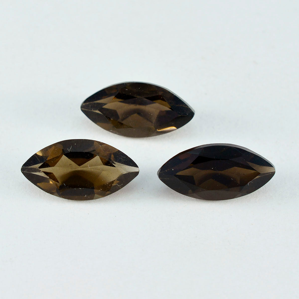 Riyogems, 1 pieza, cuarzo ahumado marrón real facetado, 7x14mm, forma de marquesa, gema suelta de calidad atractiva