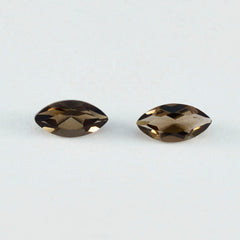 Riyogems, 1 pieza, cuarzo ahumado marrón auténtico facetado, 8x16mm, forma de marquesa, gemas sueltas de buena calidad