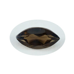 riyogems 1 st naturlig brun rökkvarts fasetterad 9x18 mm markis form stilig kvalitet lös sten