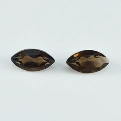 Riyogems 1pc quartz fumé brun naturel à facettes 9x18mm forme marquise belle qualité pierre en vrac