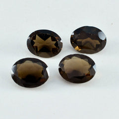 Riyogems 1PC Natural Brown Smoky Quartz Faceted 10x12 mm Oval Shape fantastic Quality Loose Gemstone