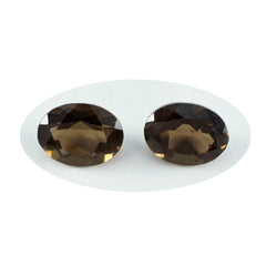 Riyogems 1 Stück echter brauner Rauchquarz, facettiert, 6 x 8 mm, ovale Form, Edelstein von erstaunlicher Qualität