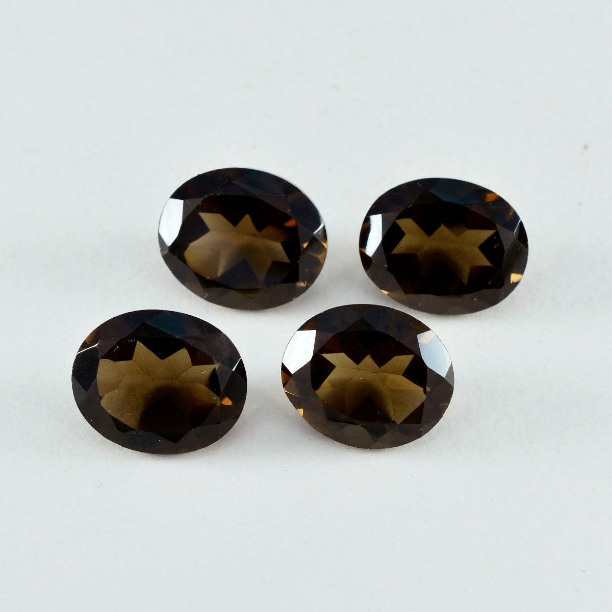 Riyogems, 1 pieza, cuarzo ahumado marrón real facetado, 8x10mm, forma ovalada, gemas sueltas de buena calidad