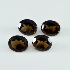 Riyogems, 1 pieza, cuarzo ahumado marrón real facetado, 8x10mm, forma ovalada, gemas sueltas de buena calidad