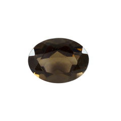 riyogems 1 pezzo di vero quarzo fumé marrone sfaccettato 9x11 mm di forma ovale, pietra sciolta di grande qualità