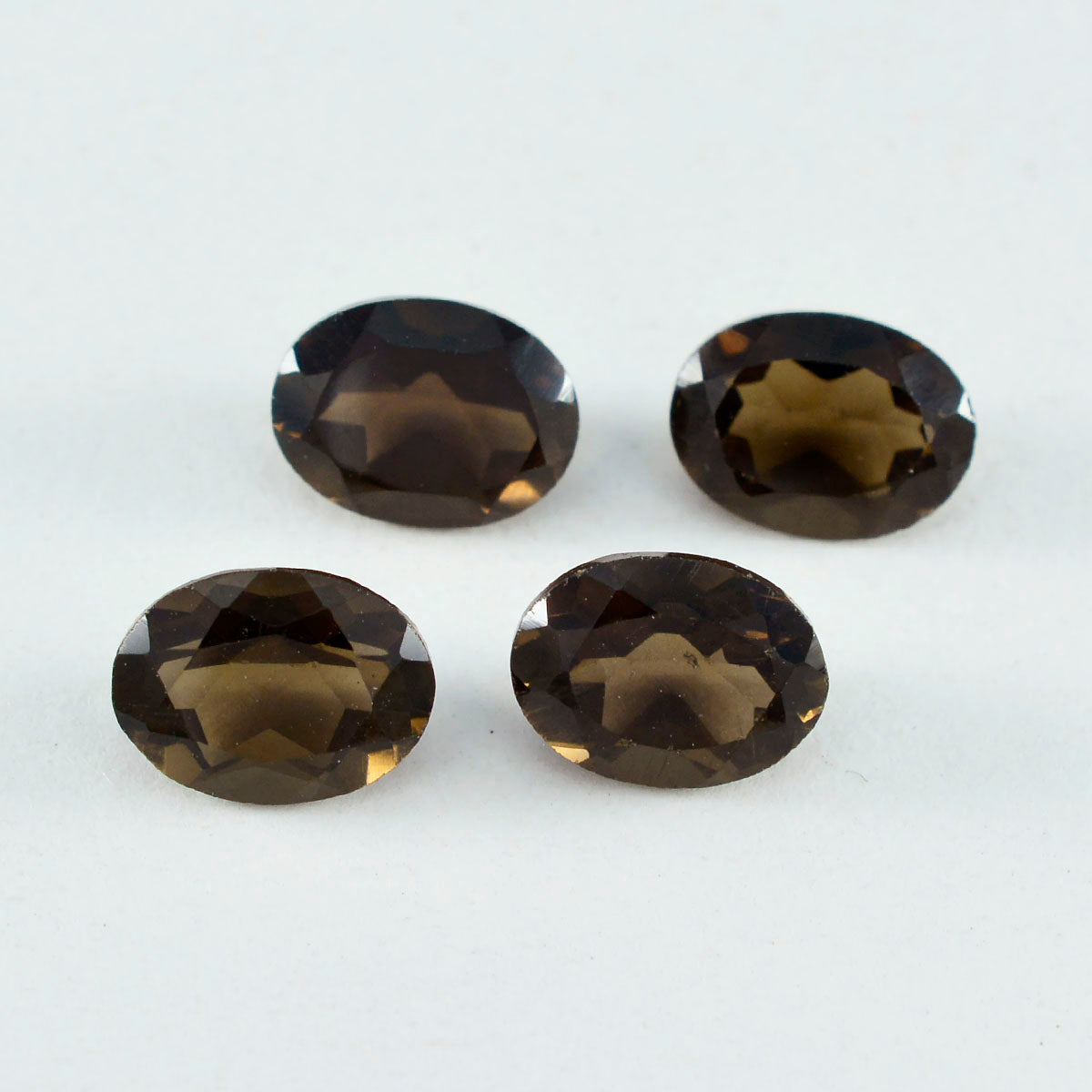 Riyogems 1PC Genuine Brown Smoky Quartz Faceted 9x11 mm Oval Shape great Quality Loose Stone