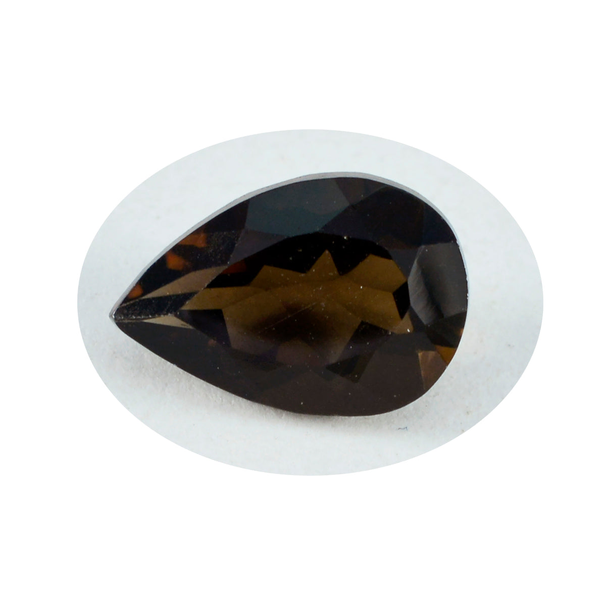 Riyogems 1PC Real Brown Smoky Quartz Faceted 10x14 mm Pear Shape AA Quality Gems