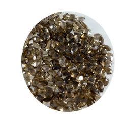 Riyogems 1pc quartz fumé brun naturel à facettes 3x5mm forme de poire pierre de qualité douce