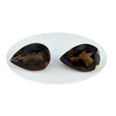 Riyogems 1PC Natural Brown Smoky Quartz Faceted 6x9 mm Pear Shape beauty Quality Loose Gems