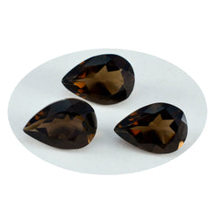 Riyogems 1 pièce de quartz fumé marron véritable à facettes 7x10mm en forme de poire, pierre ample de qualité incroyable