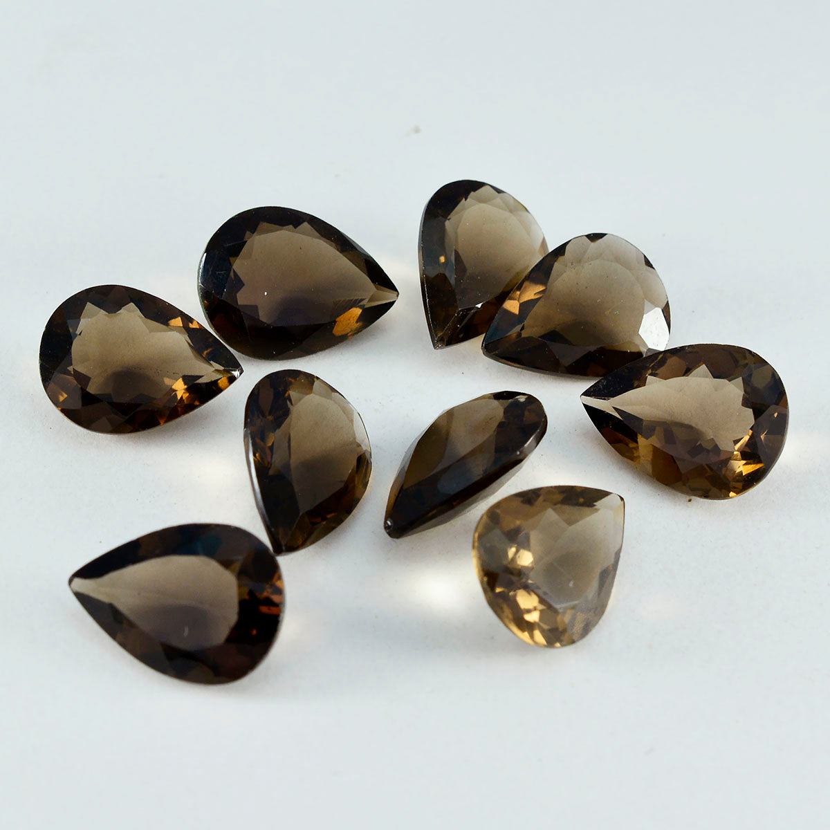 riyogems 1pc natural brown smoky quartz faceted 9x13 mm pear shape a quality gem