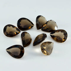riyogems 1pc quartz fumé brun naturel à facettes 9x13 mm forme de poire une gemme de qualité