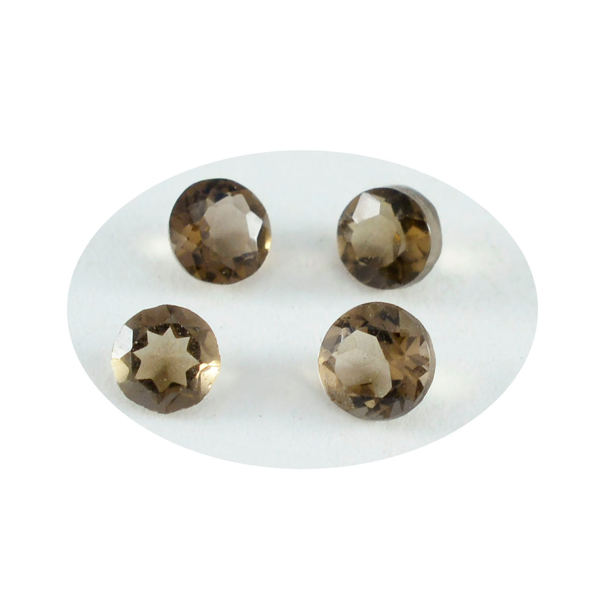 Riyogems 1PC Natural Brown Smoky Quartz Faceted 2x2 mm Round Shape A+ Quality Gemstone