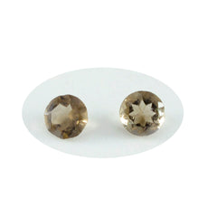 Riyogems 1pc véritable quartz fumé brun à facettes 4x4mm forme ronde a1 qualité pierres précieuses en vrac
