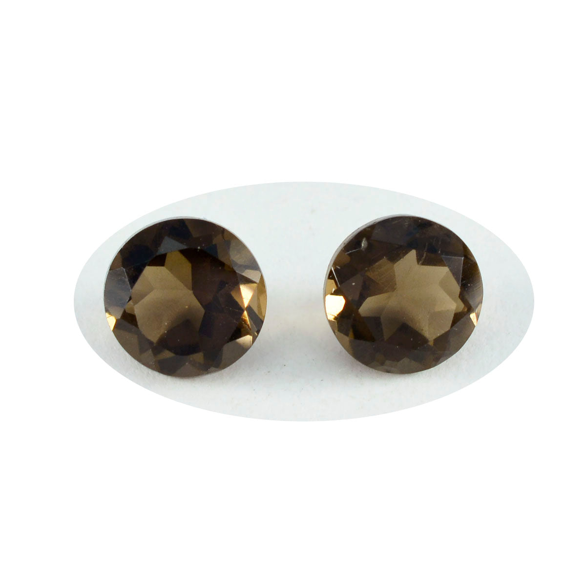 Riyogems 1pc quartz fumé marron véritable facetté 9x9mm forme ronde jolie pierre de qualité