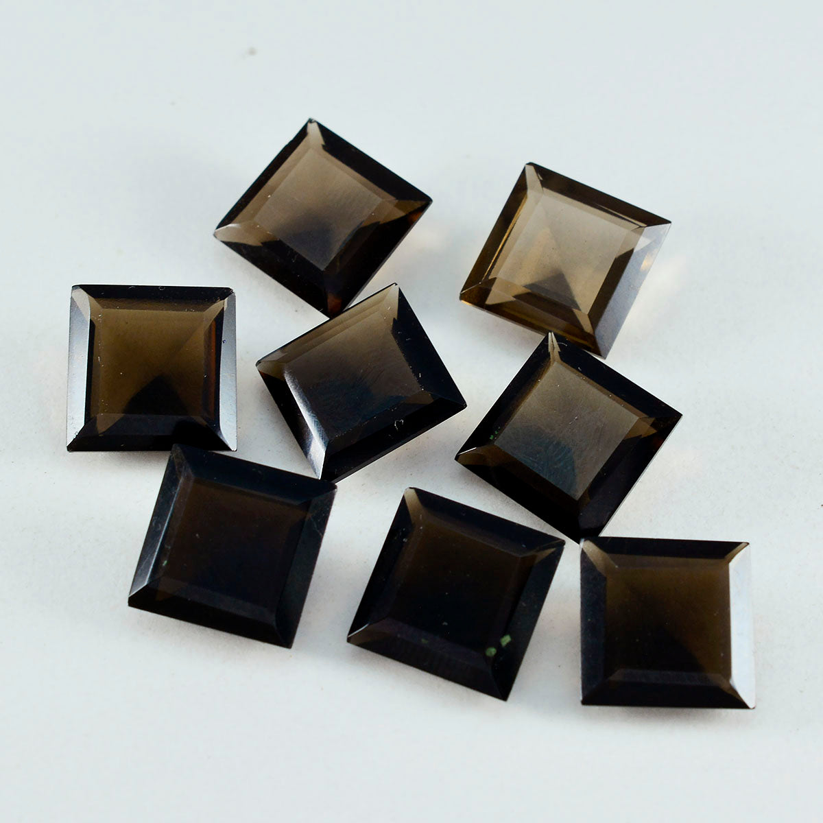 Riyogems 1PC Natural Brown Smoky Quartz Faceted 13x13 mm Square Shape amazing Quality Gemstone