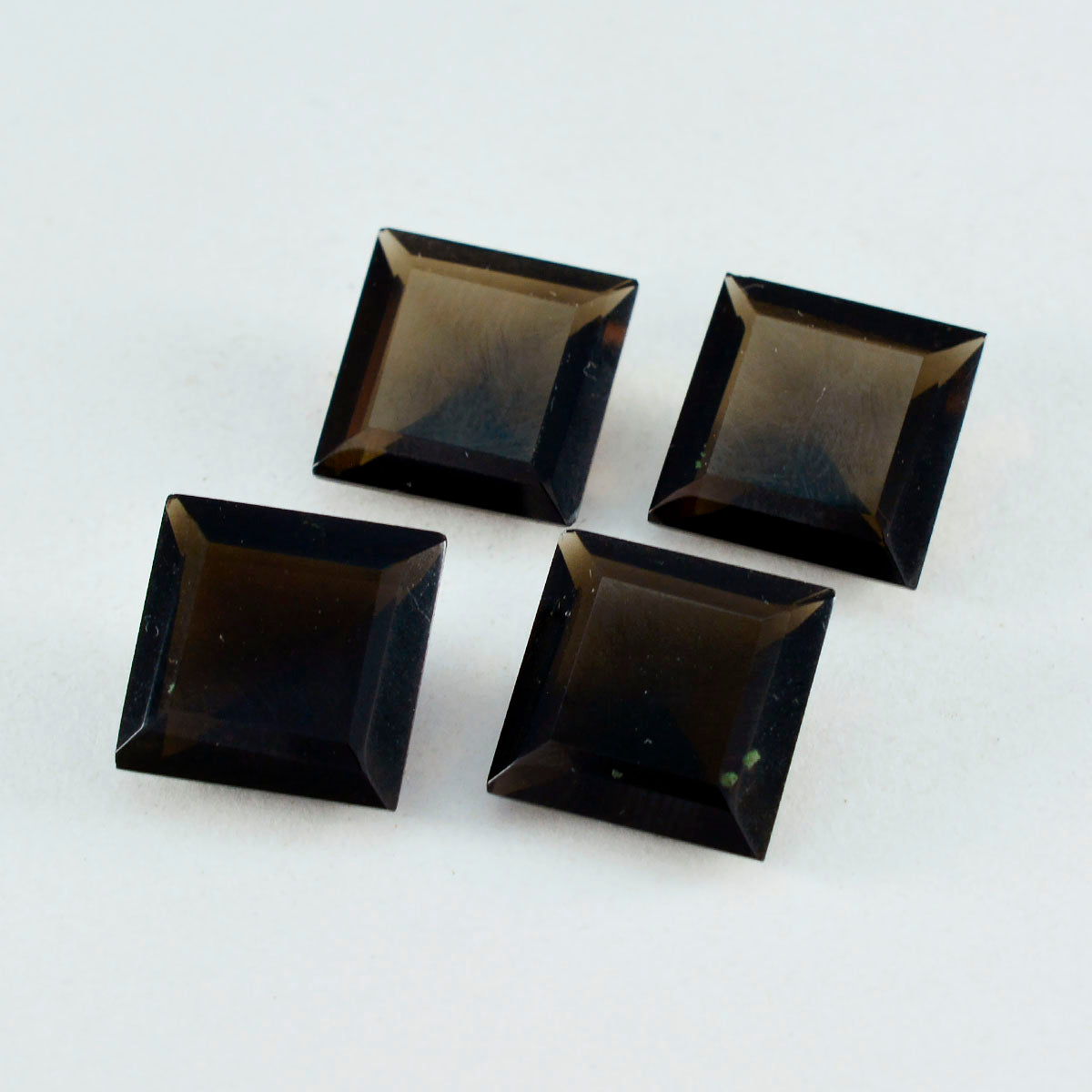 riyogems 1 個リアルブラウンスモーキークォーツファセット 14x14 mm 正方形の形状かわいい品質ルース宝石