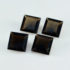 riyogems 1 個リアルブラウンスモーキークォーツファセット 14x14 mm 正方形の形状かわいい品質ルース宝石