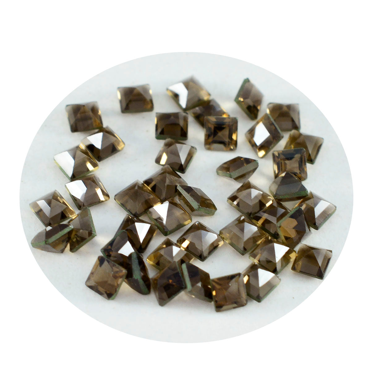 Riyogems, 1 pieza, cuarzo ahumado marrón auténtico facetado, 2x2mm, forma cuadrada, gemas de calidad encantadoras