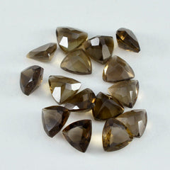 Riyogems 1PC Real Brown Smoky Quartz Faceted 5x5 mm Trillion Shape AAA Quality Loose Gemstone