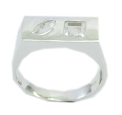 Seductive Gems Crystal Quartz Solid Silver Ring 925 Sterling Silver