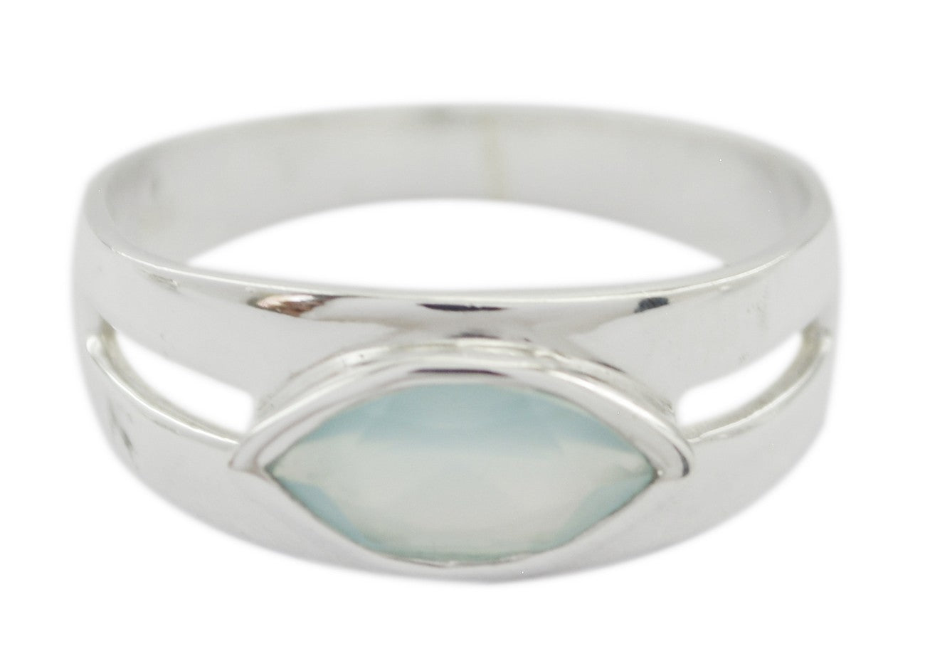 Seductive Gemstones Aqua Chalcedony Solid Silver Rings Green Jewelry