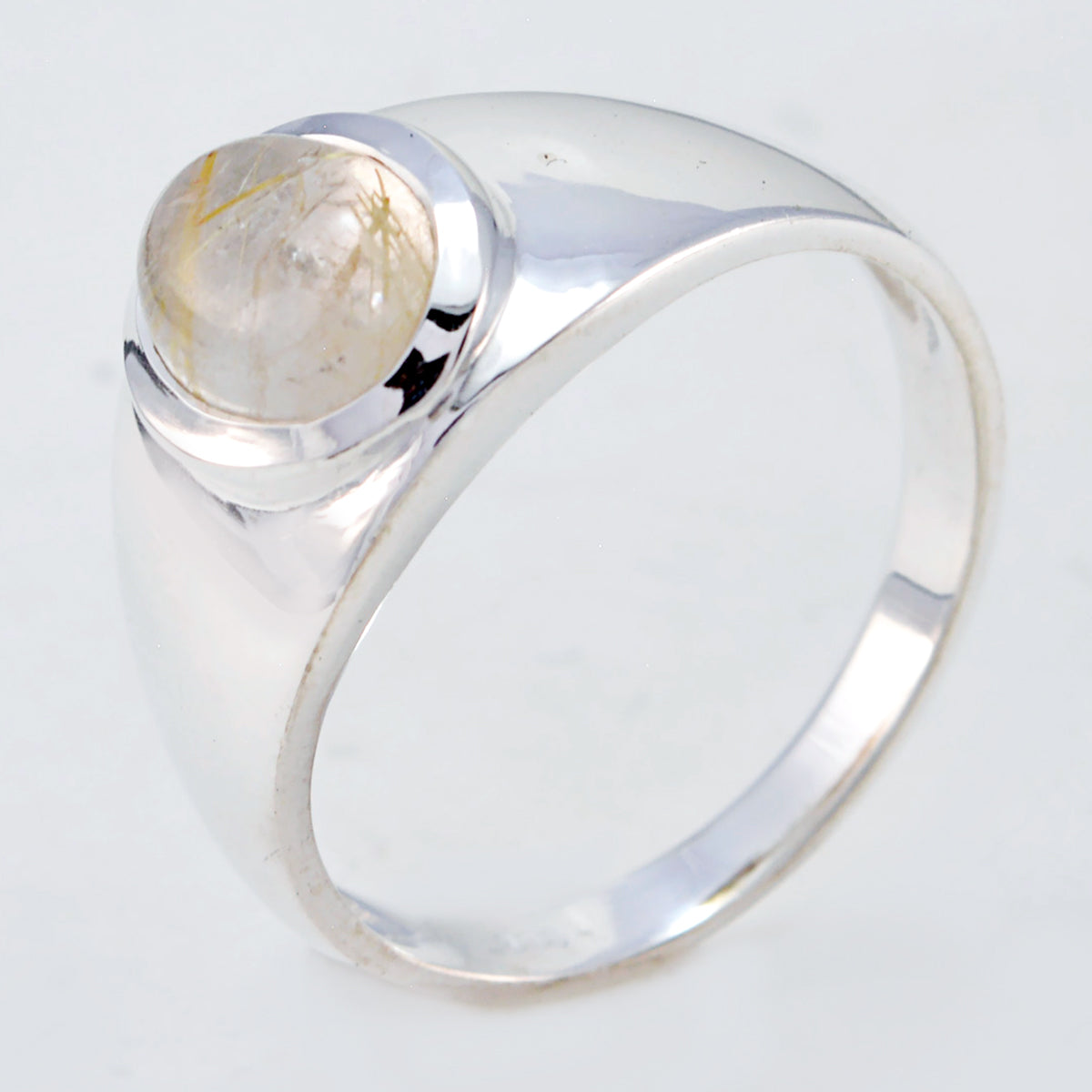 Shapely Gems Rutile Quartz Sterling Silver Ring Jewelry Display Case