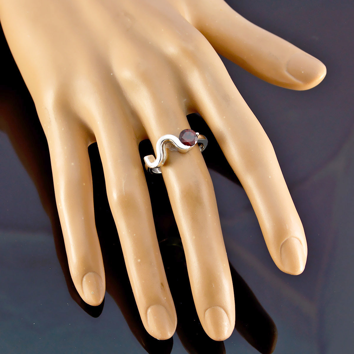 Slightly Gemstone Garnet 925 Sterling Silver Rings Bridal Jewelry