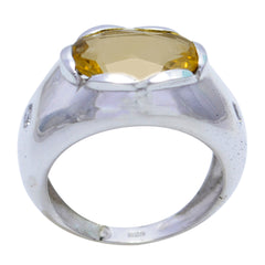 Splendiferous Gems Citrine Solid Silver Rings Roman Glass Jewelry
