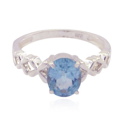 Statuesque Gem Blue Topaz 925 Sterling Silver Ring Jewelry Photography