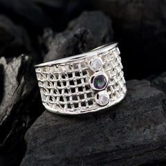 Sublime Gemstones Multi Stone Sterling Silver Ring Bridal Jewelry