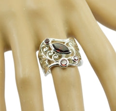 Superb Stone Garnet Sterling Silver Rings December Birthstone Jewelry