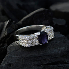 Suppiler Gemstone Iolite 925 Sterling Silver Rings Nice Jewellery