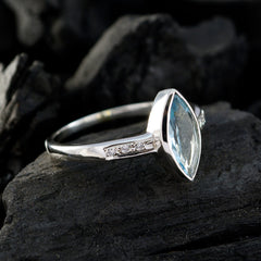 Supplies Gemstone Blue Topaz 925 Sterling Silver Ring Mothers Day Gift