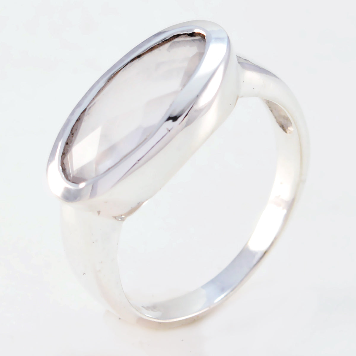 Supply Gemstone Rose Quartz Sterling Silver Ring Italian Jewelry
