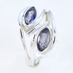 Symmetrical Gemstone Iolite 925 Sterling Silver Ring Mother'S Day Gift